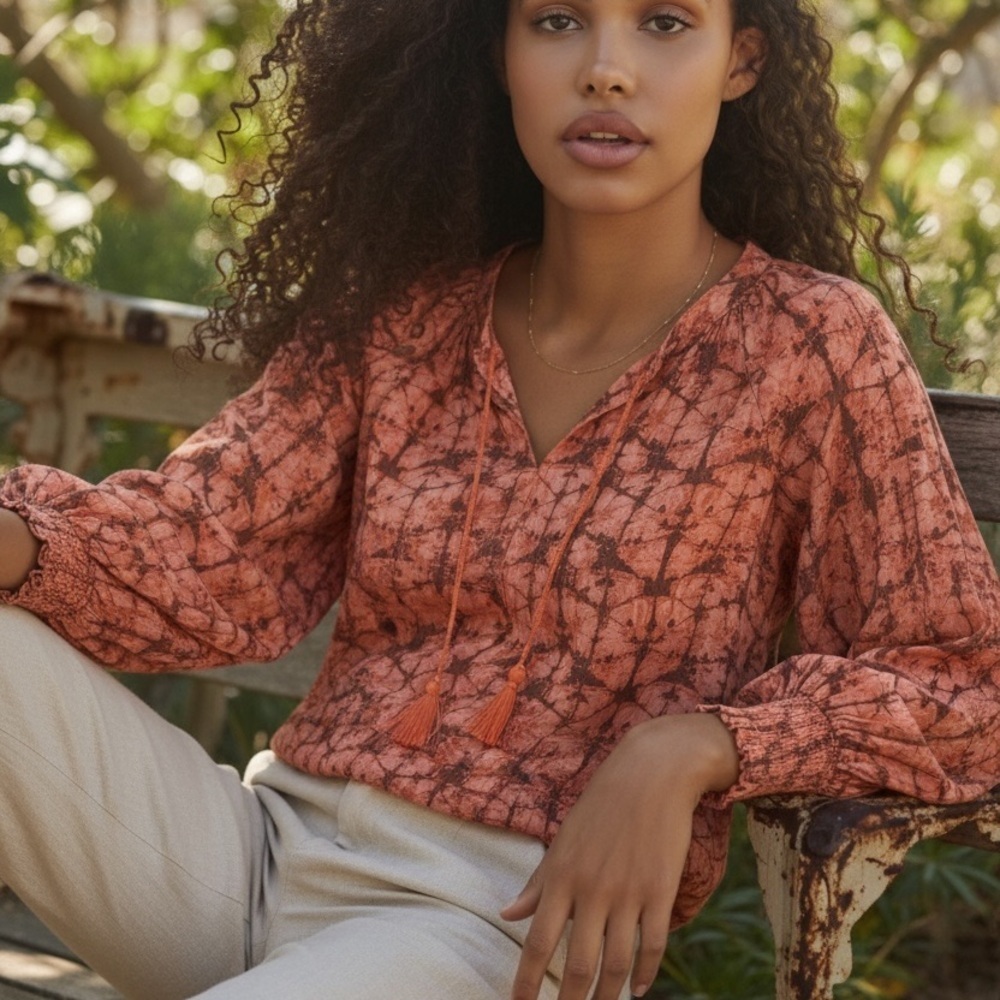 Anthropologie Porridge Women’s Elisabet Peasant Blouse In Size XS/S